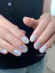 ivory×blueの爽やかネイル★
